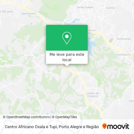 Centro Africano Oxala e Tupi mapa