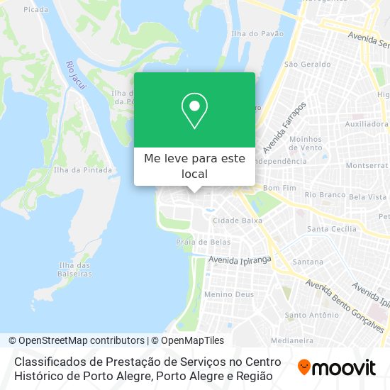 Classificados de Prestação de Serviços no Centro Histórico de Porto Alegre mapa