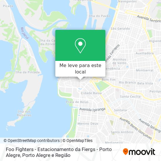 Foo Fighters - Estacionamento da Fiergs - Porto Alegre mapa