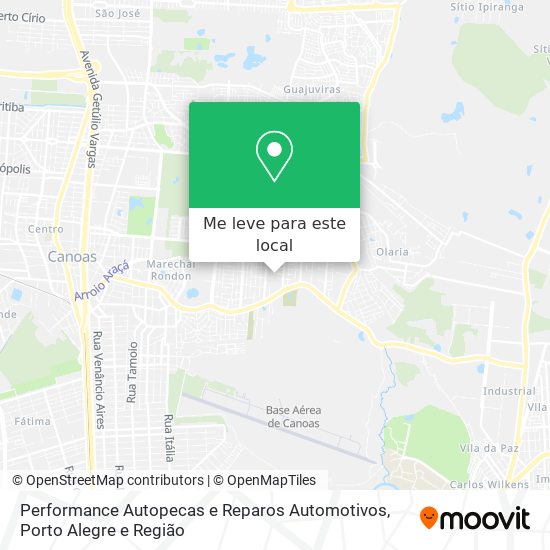 Performance Autopecas e Reparos Automotivos mapa