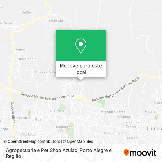 Agropecuaria e Pet Shop Azulao mapa