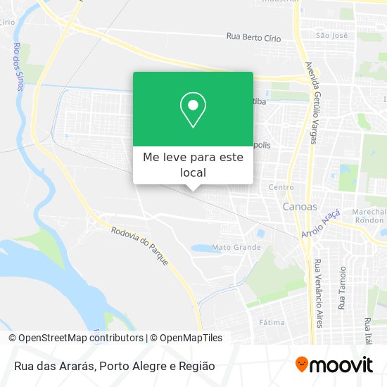 Rua das Ararás mapa