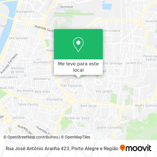 Rua José Antônio Aranha 423 mapa