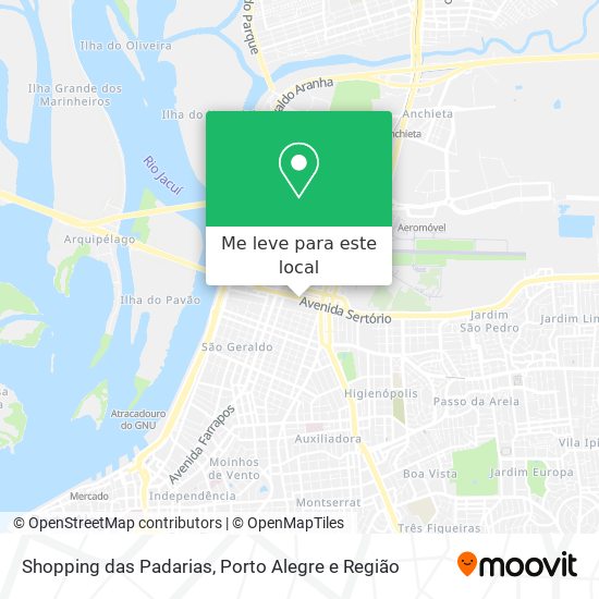 Shopping das Padarias mapa