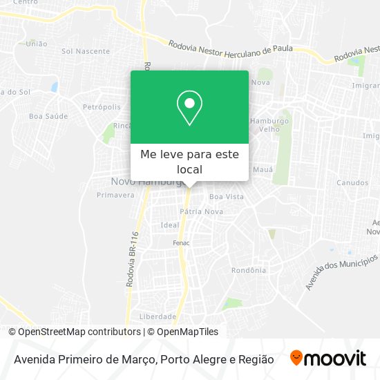 Avenida Primeiro de Março mapa