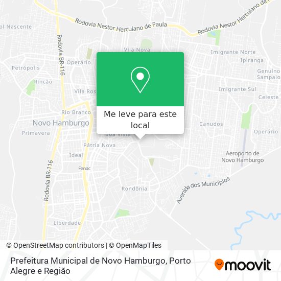 Prefeitura Municipal de Novo Hamburgo mapa