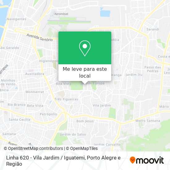 Linha 620 - Vila Jardim / Iguatemi mapa