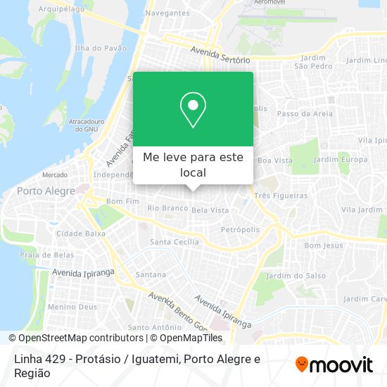 Linha 429 - Protásio / Iguatemi mapa