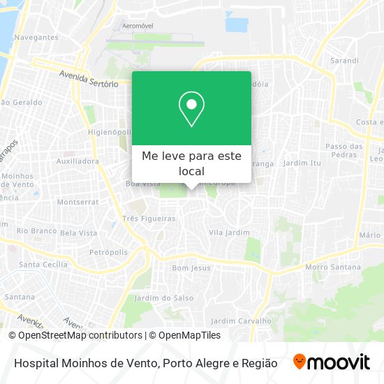 Hospital Moinhos de Vento mapa