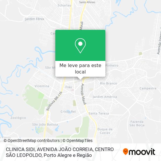 CLINICA SIDI, AVENIDA JOÃO CORREIA,  CENTRO SÃO LEOPOLDO mapa