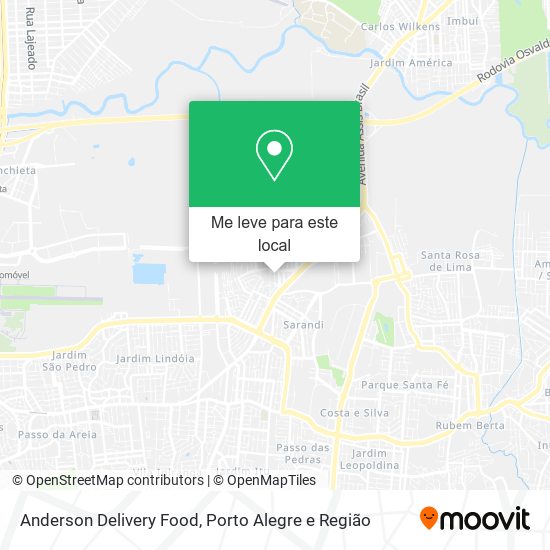 Anderson Delivery Food mapa