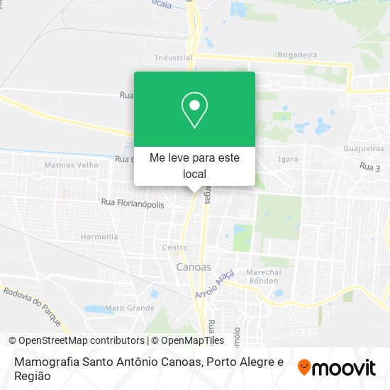 Mamografia Santo Antônio Canoas mapa