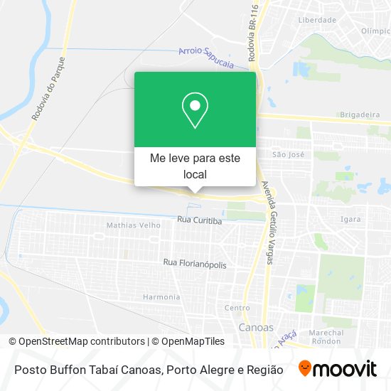 Posto Buffon Tabaí Canoas mapa