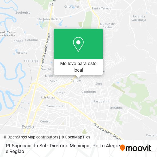 Pt Sapucaia do Sul - Diretório Municipal mapa