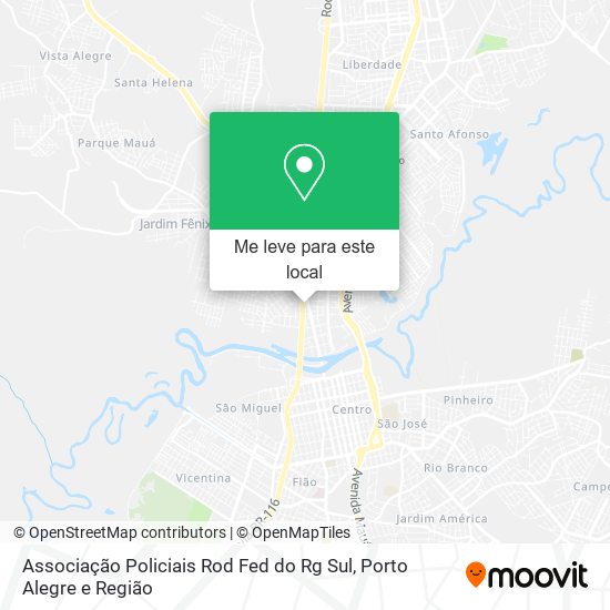 Associação Policiais Rod Fed do Rg Sul mapa