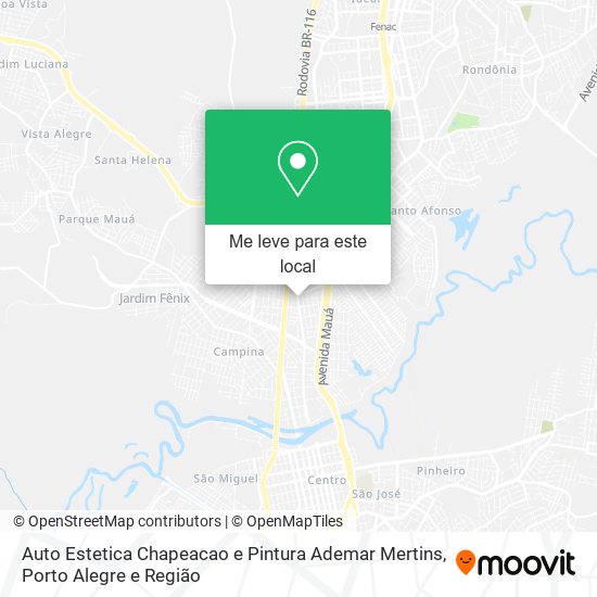Auto Estetica Chapeacao e Pintura Ademar Mertins mapa