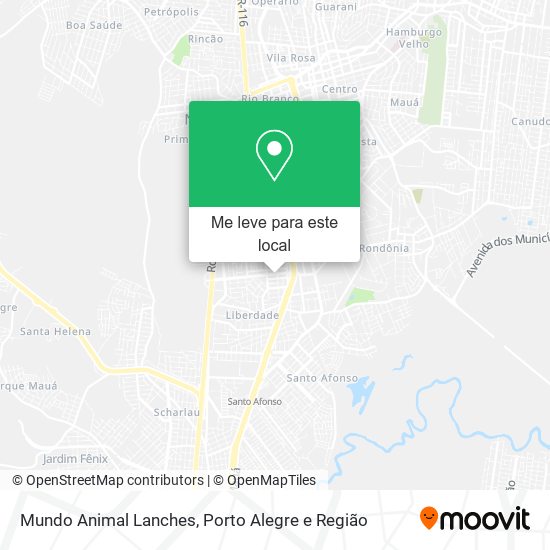 Mundo Animal Lanches mapa