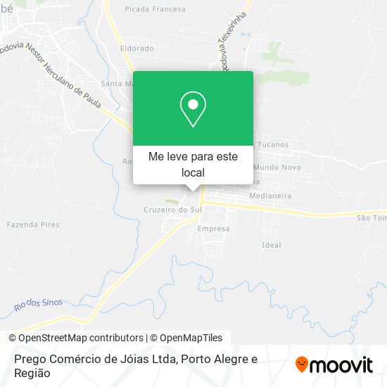 Prego Comércio de Jóias Ltda mapa