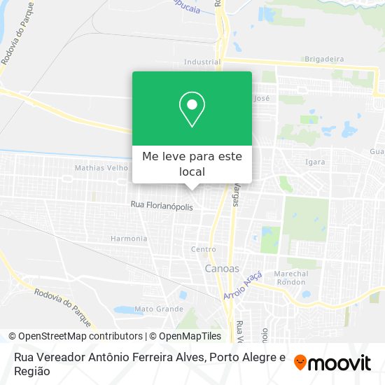 Rua Vereador Antônio Ferreira Alves mapa