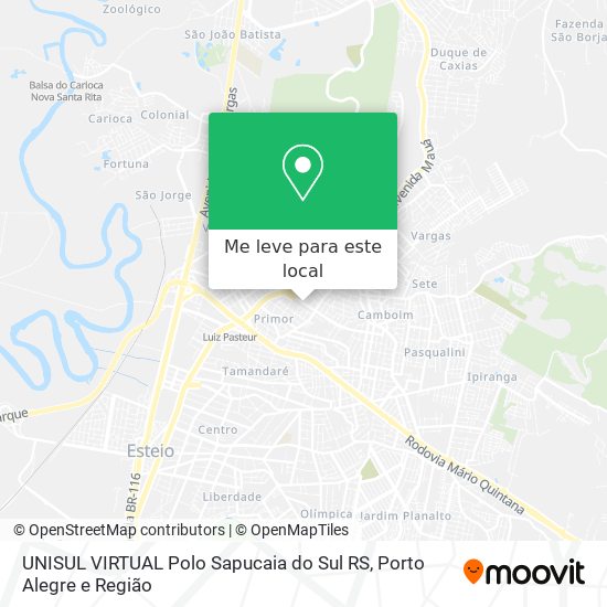 UNISUL VIRTUAL Polo Sapucaia do Sul RS mapa