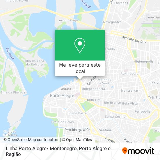 Linha Porto Alegre/ Montenegro mapa
