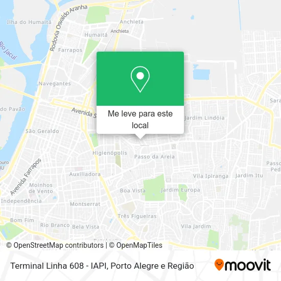 Terminal Linha 608 - IAPI mapa