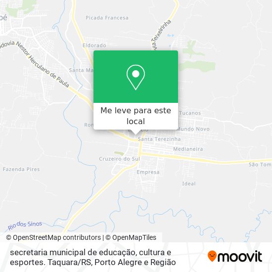 secretaria municipal de educação, cultura e esportes. Taquara / RS mapa