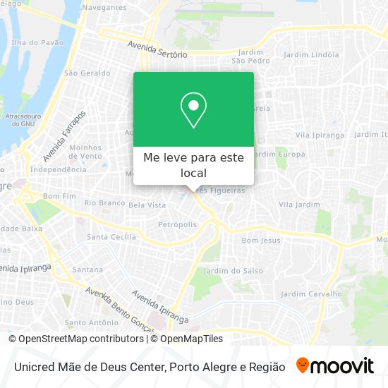 Unicred Mãe de Deus Center mapa