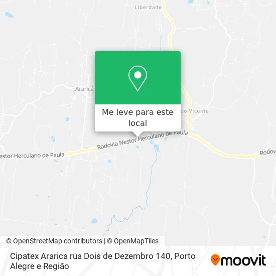 Cipatex  Ararica  rua Dois de Dezembro 140 mapa