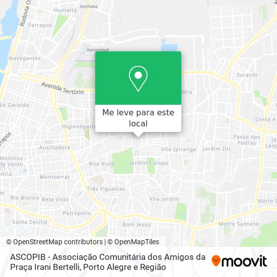 ASCOPIB - Associação Comunitária dos Amigos da Praça Irani Bertelli mapa