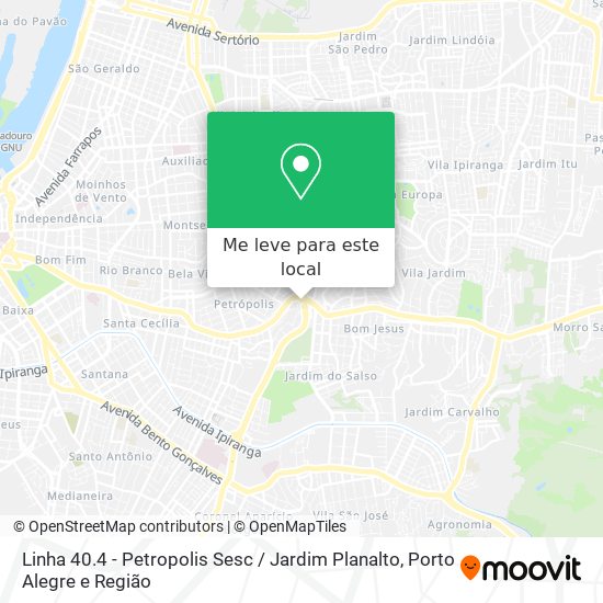Linha 40.4 - Petropolis Sesc / Jardim Planalto mapa