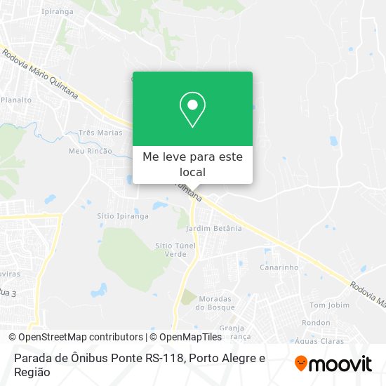 Parada de Ônibus Ponte RS-118 mapa