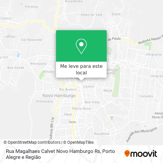 Rua Magalhaes Calvet Novo Hamburgo Rs mapa