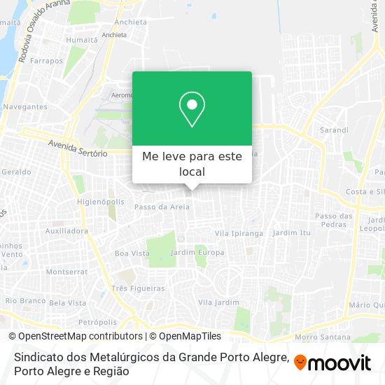 Sindicato dos Metalúrgicos da Grande Porto Alegre mapa