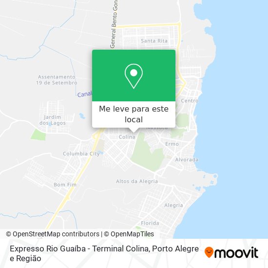 Expresso Rio Guaíba - Terminal Colina mapa