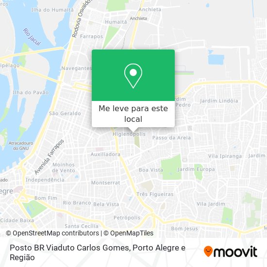 Posto BR Viaduto Carlos Gomes mapa