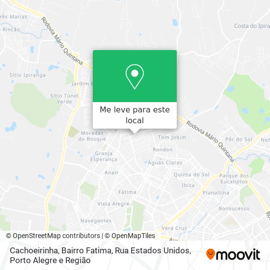 Cachoeirinha, Bairro Fatima, Rua Estados Unidos mapa