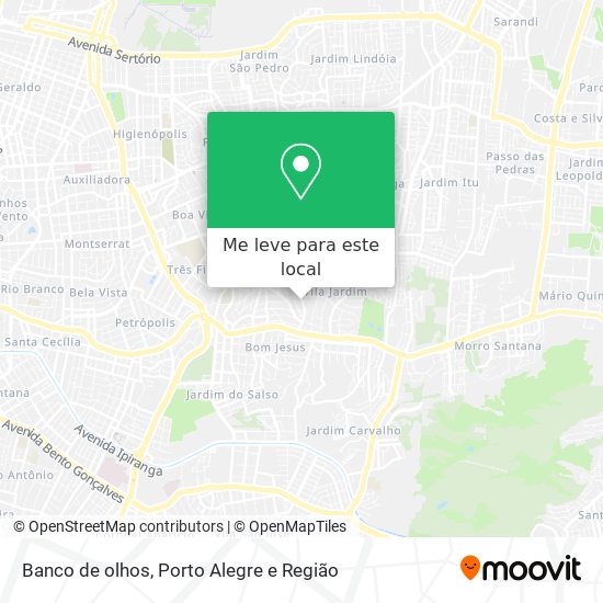 Banco de olhos mapa