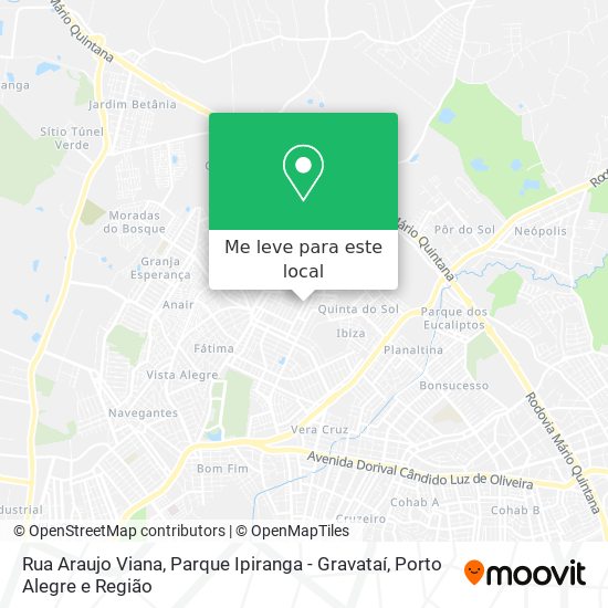 Rua Araujo Viana, Parque Ipiranga - Gravataí mapa