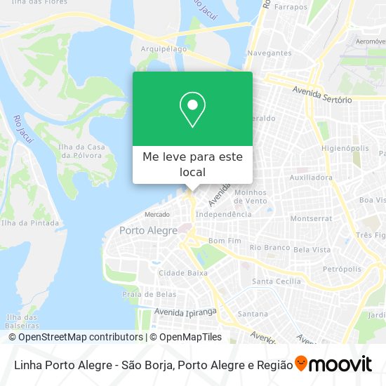 Linha Porto Alegre - São Borja mapa