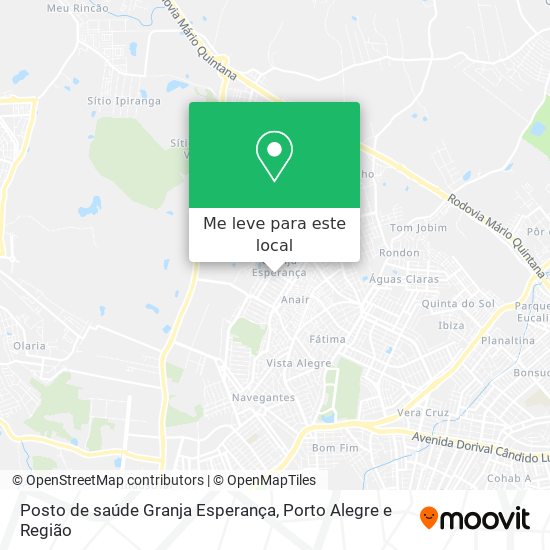 Posto de saúde Granja Esperança mapa