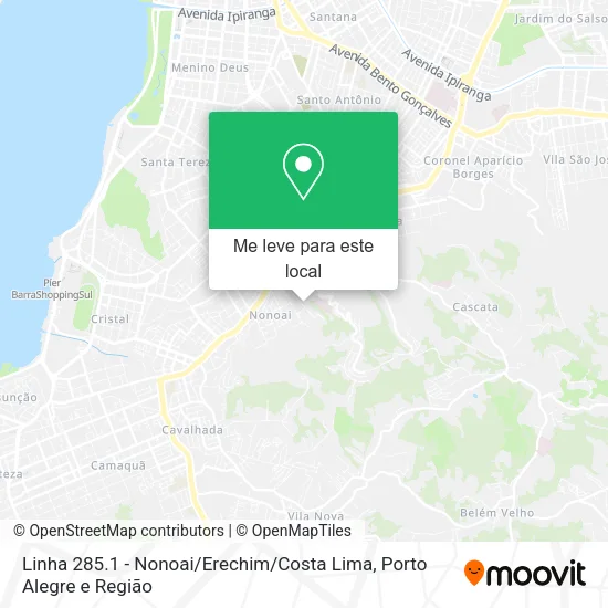 Linha 285.1 - Nonoai / Erechim / Costa Lima mapa
