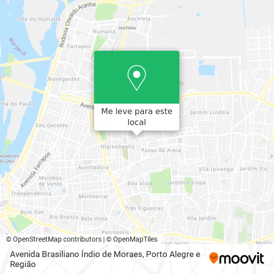 Avenida Brasiliano Índio de Moraes mapa