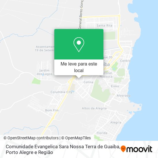 Comunidade Evangelica Sara Nossa Terra de Guaiba mapa