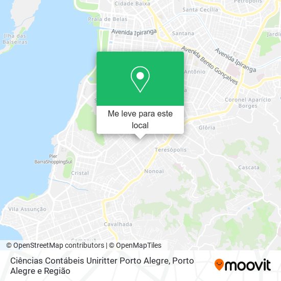 Ciências Contábeis Uniritter Porto Alegre mapa