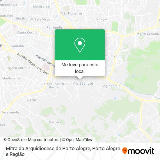 Mitra da Arquidiocese de Porto Alegre mapa
