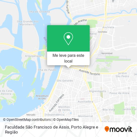 Faculdade São Francisco de Assis mapa