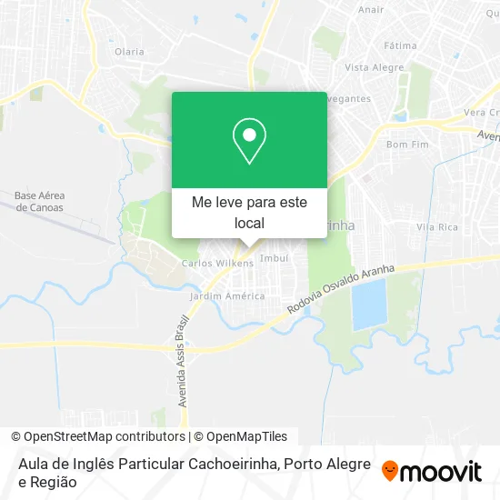 Aula de Inglês Particular Cachoeirinha mapa