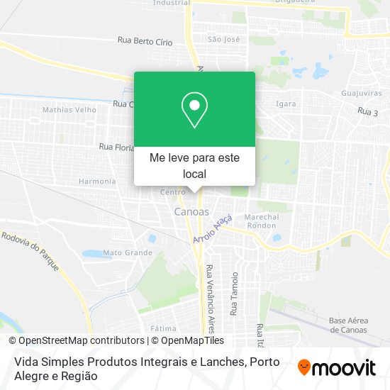 Vida Simples Produtos Integrais e Lanches mapa