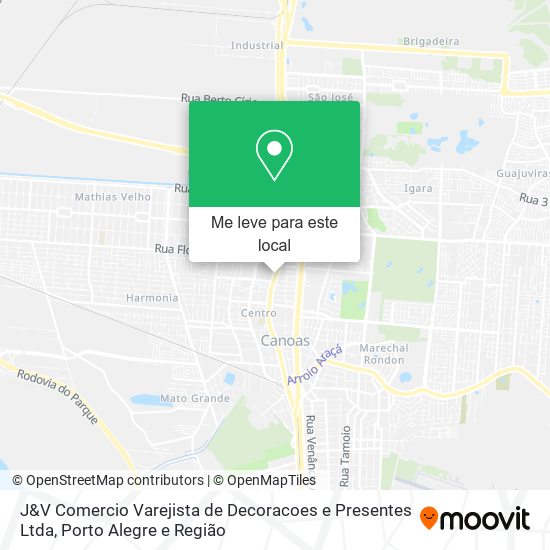 J&V Comercio Varejista de Decoracoes e Presentes Ltda mapa